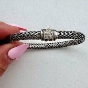 John Hardy Silver and Gold Woven Bracelet